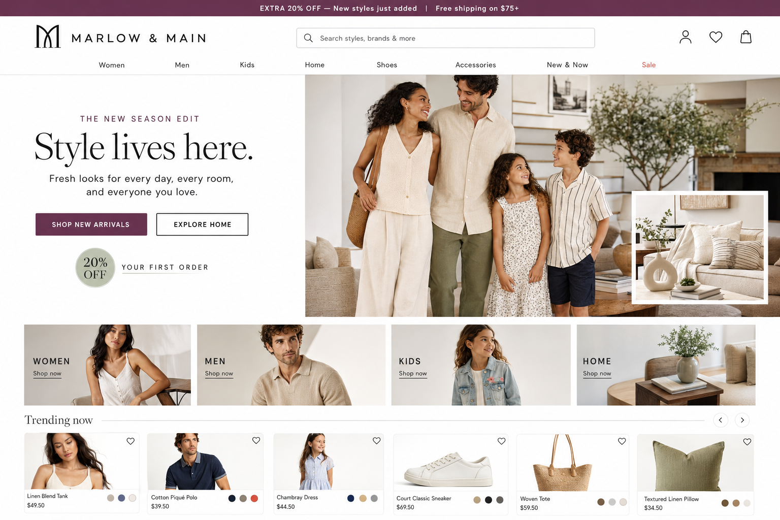 Marlow & Main custom website design screenshot